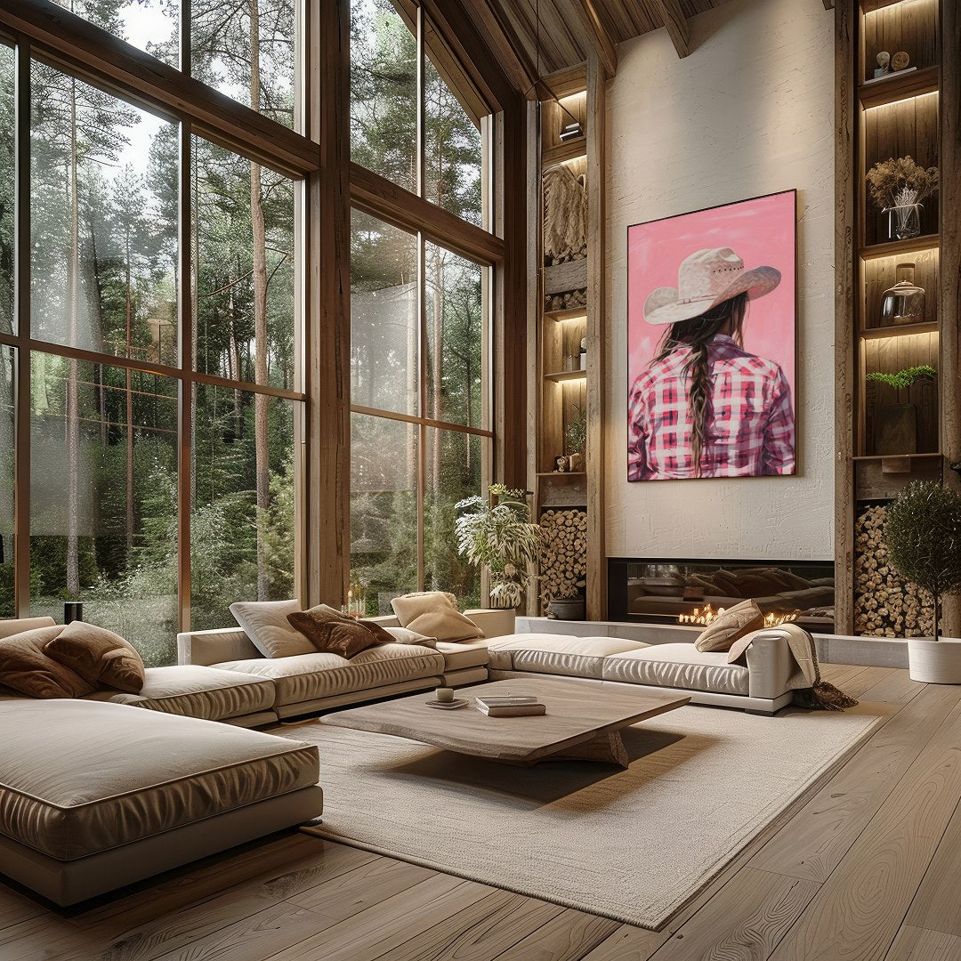 Immerse yourself in the rustic charm and rebellious spirit of the Wild West with this captivating for Living Room