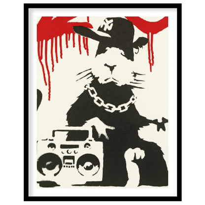 This iconic art print features Banksy’s “Gangsta Rat” stencil, depicting a cool and rebellious rat … for sweet home