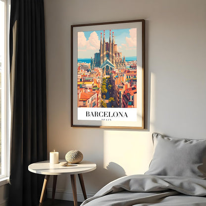 Experience the vibrant energy of Barcelona with this stunning portrayal of the iconic Sagrada for Bedroom