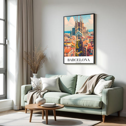 Experience the vibrant energy of Barcelona with this stunning portrayal of the iconic Sagrada for Hall
