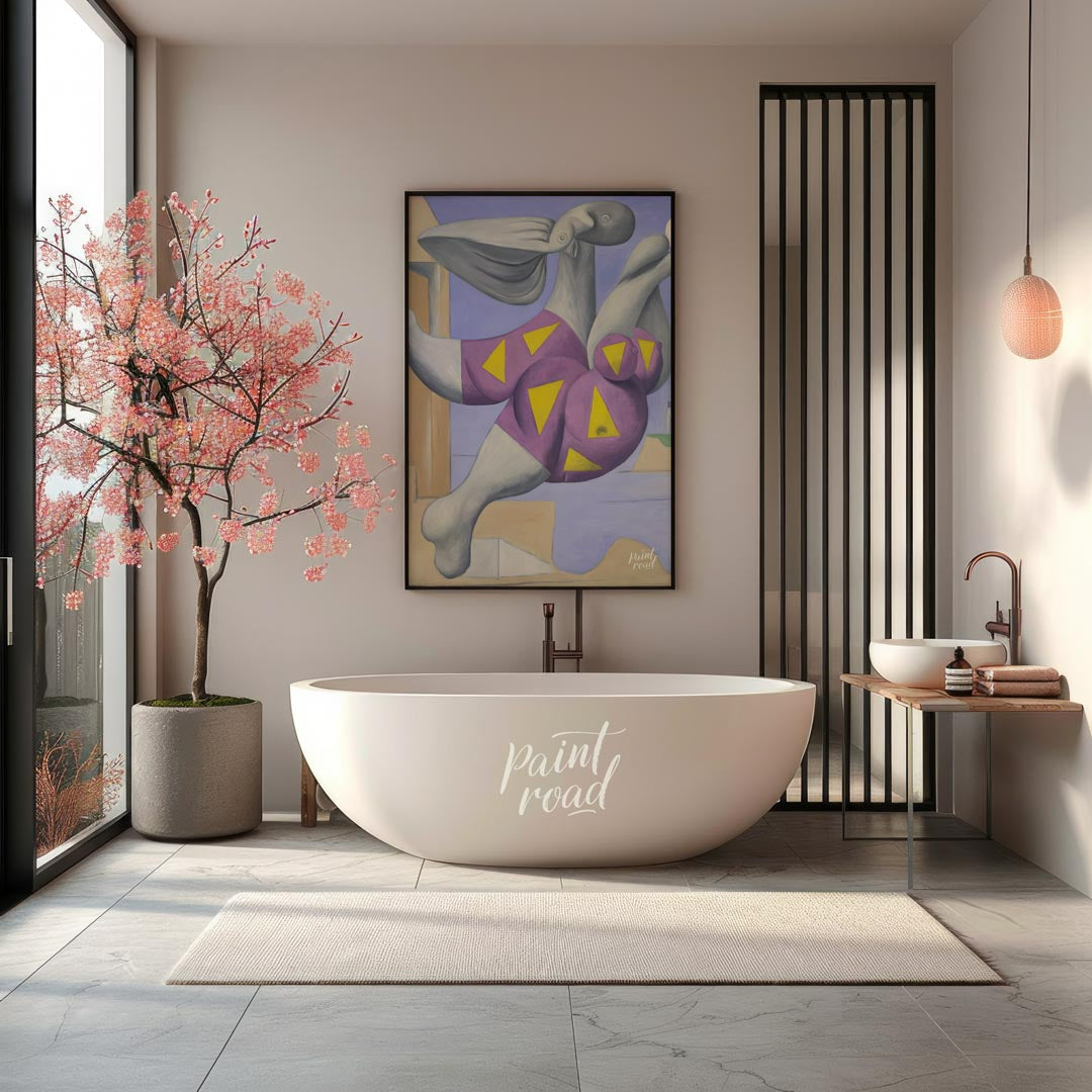 This iconic art print features Pablo Picasso’s “Bather with Beach Ball”, a captivating work from hi… for bathroom