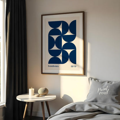 This poster beautifully captures the essence of Bauhaus design with its rhythmic arrangement of dee… for bedroom