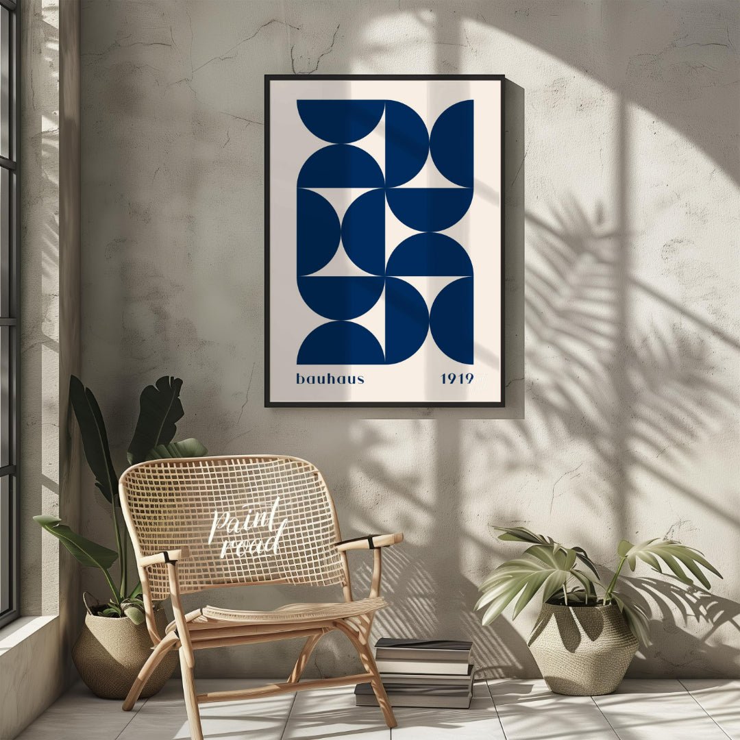 This poster beautifully captures the essence of Bauhaus design with its rhythmic arrangement of dee… for other