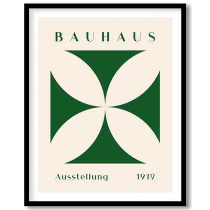 Bauhaus 1919 Green Quatrefoil Painting available online at Paintroad showing 1919 abstract art and abstract shapes