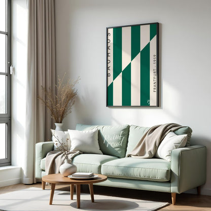 This bold and dynamic poster captures the essence of Bauhaus’s geometric simplicity and functional … for living room