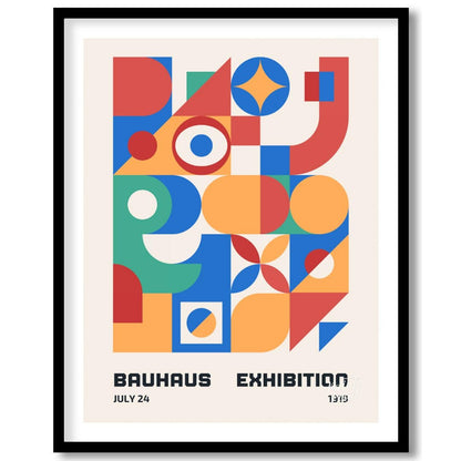 This vibrant Bauhaus-inspired poster is a celebration of geometric abstraction and primary colors. … for sweet home