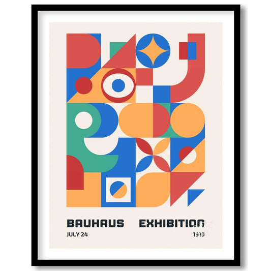 This vibrant Bauhaus-inspired poster is a celebration of geometric abstraction and primary colors. … for sweet home