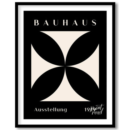 A dramatic and timeless representation of Bauhaus minimalism, this poster features a pristine white… for house