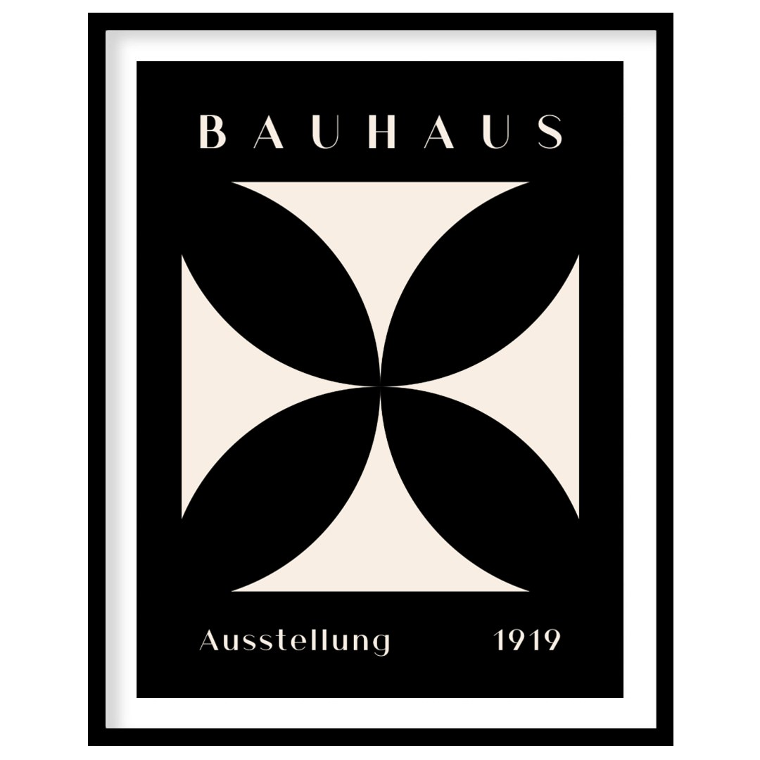 A dramatic and timeless representation of Bauhaus minimalism, this poster features a pristine white… for house