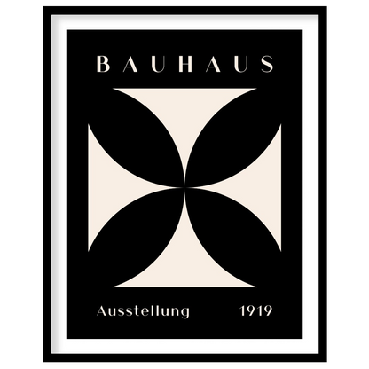 A dramatic and timeless representation of Bauhaus minimalism, this poster features a pristine white… for house