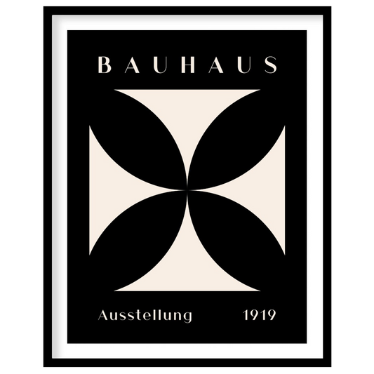 A dramatic and timeless representation of Bauhaus minimalism, this poster features a pristine white… for house
