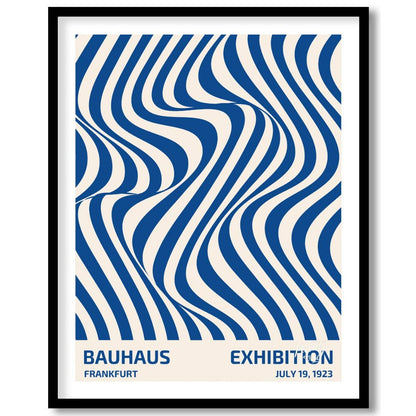 Bauhaus 1923 Blue Optical Waves Painting available online at Paintroad showing 1923 abstract art and art print
