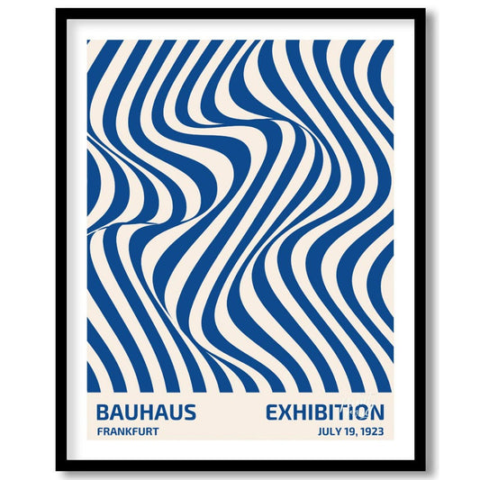 Bauhaus 1923 Blue Optical Waves Painting available online at Paintroad showing 1923 abstract art and art print