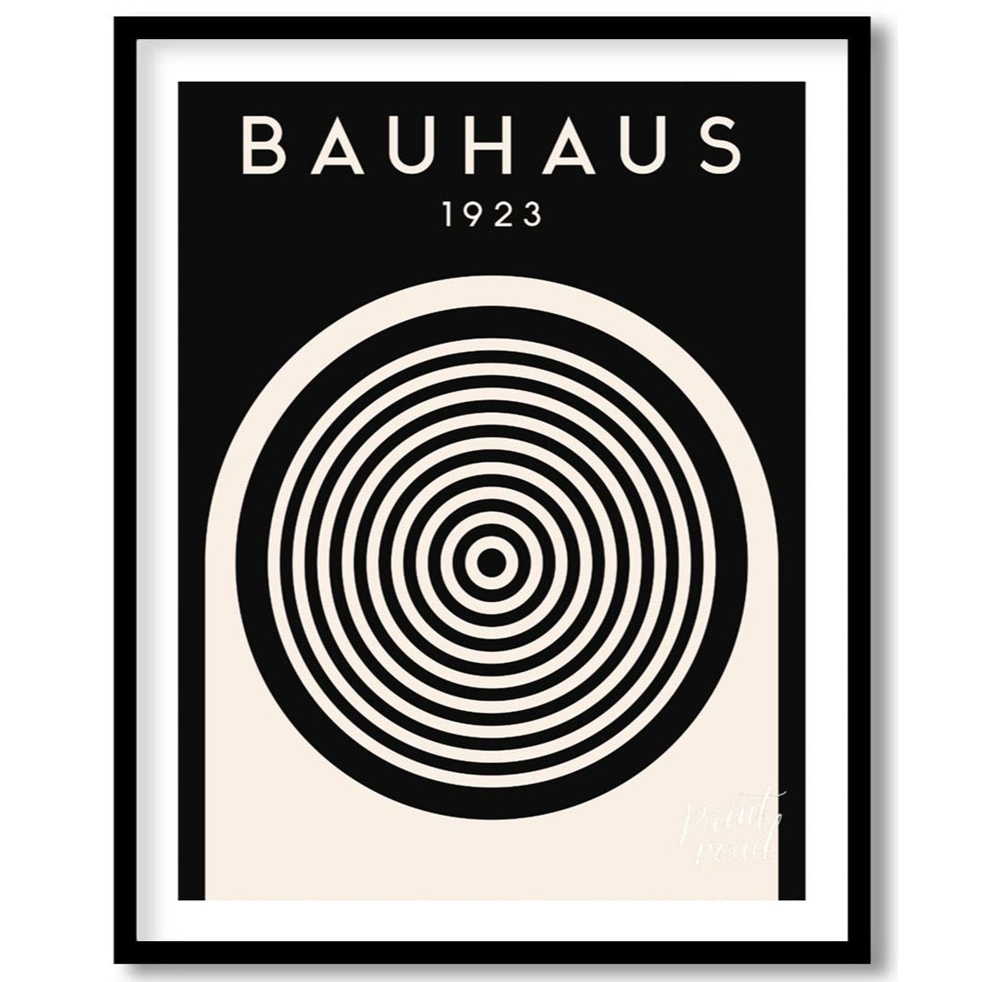 This compelling digital print, titled "Bauhaus 1923 Concentric Circle Op Art," is a masterful fusio… for lovely house