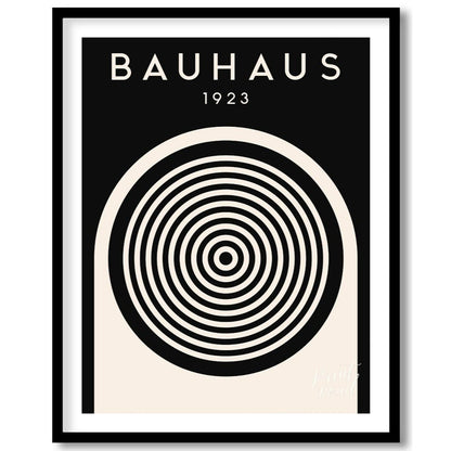 This compelling digital print, titled "Bauhaus 1923 Concentric Circle Op Art," is a masterful fusio… for lovely house