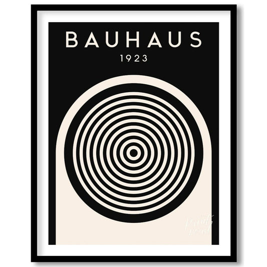 This compelling digital print, titled "Bauhaus 1923 Concentric Circle Op Art," is a masterful fusio… for lovely house