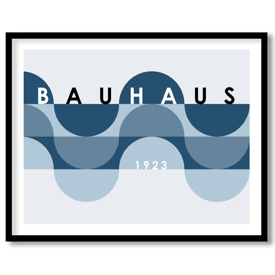 This serene Bauhaus-inspired poster presents a serene and elegant composition featuring overlapping… for lovely house