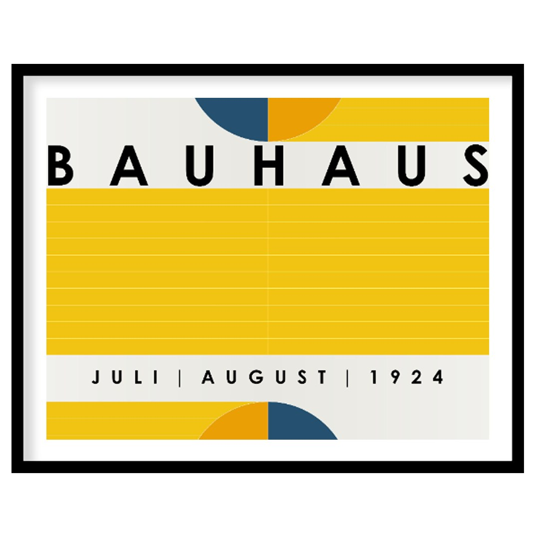 This compelling Bauhaus-inspired poster features a striking and symmetrical design centered around … for place