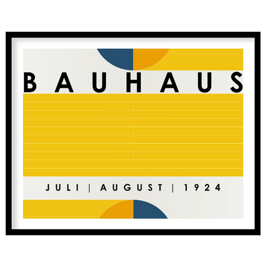 This compelling Bauhaus-inspired poster features a striking and symmetrical design centered around … for place