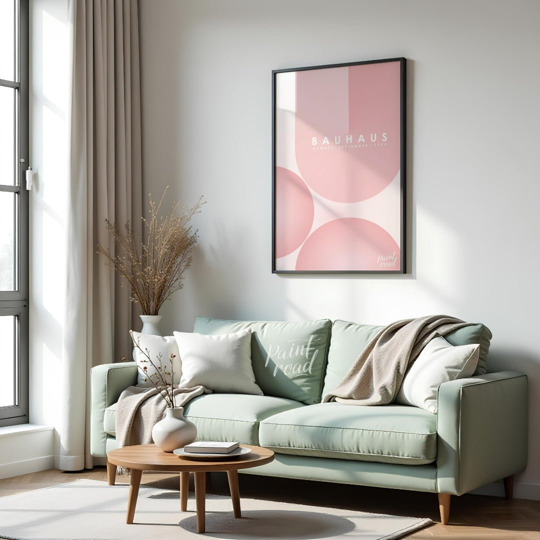 Bauhaus 1924 Soft Pink Abstract Painting available online at Paintroad showing 1924 aesthetic and art