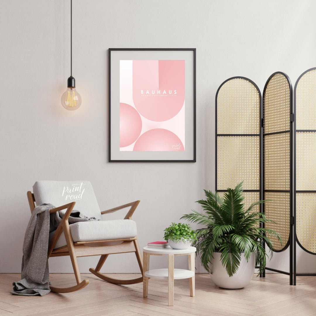Bauhaus 1924 Soft Pink Abstract Painting available online at Paintroad showing 1924 aesthetic and art