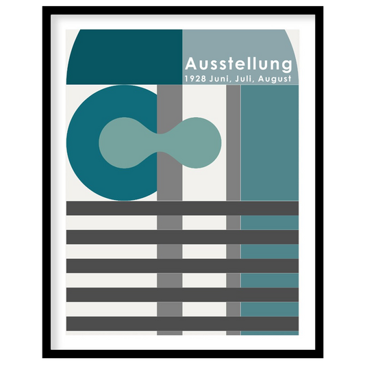 This Bauhaus exhibition poster from June, July, August 1928, presents a sophisticated composition o… for lovely house