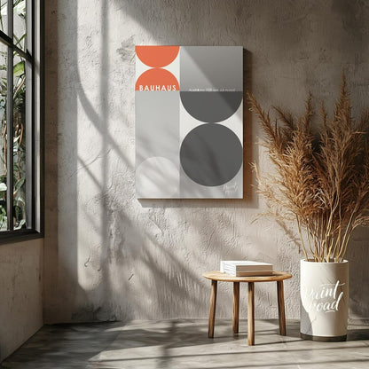 This poster, evocative of a Bauhaus exhibition in 1928, showcases a dynamic interplay of large circ… for living room