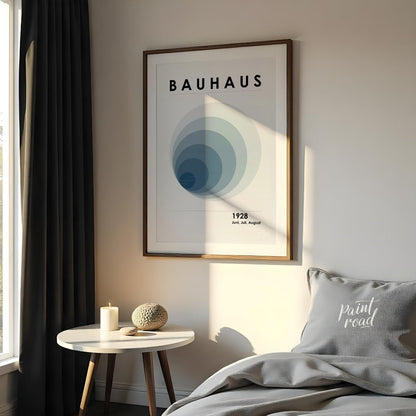 This captivating digital poster, titled "Bauhaus 1928 Fading Circles Poster," embodies the experime… for bedroom