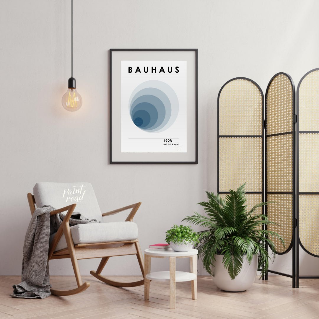 This captivating digital poster, titled "Bauhaus 1928 Fading Circles Poster," embodies the experime… for office