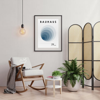 This captivating digital poster, titled "Bauhaus 1928 Fading Circles Poster," embodies the experime… for office