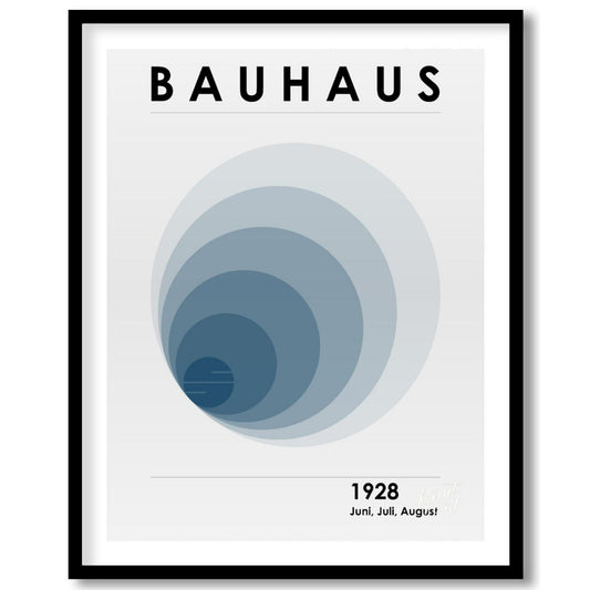 Bauhaus 1928 Fading Blue Circles Painting available online at Paintroad showing 1928 Abstract and Bauhaus