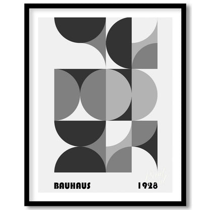 This compelling Bauhaus poster from 1928 presents a harmonious arrangement of circular and semi-cir… for area