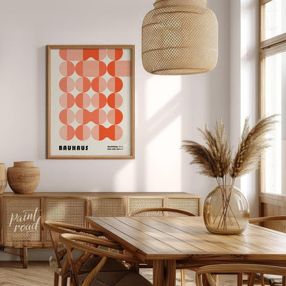 This Bauhaus exhibition poster for June, July, August 1931 showcases a complex yet harmonious arran… for dining room