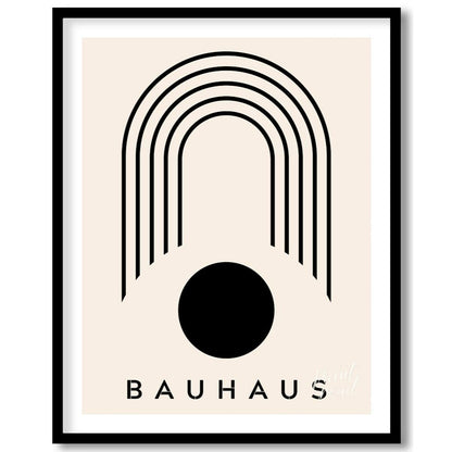 Bauhaus Arch & Circle Painting available online at Paintroad showing aesthetic art print and balanced