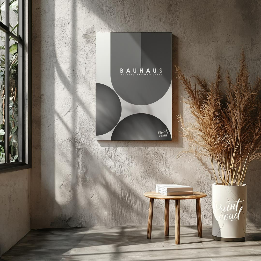 This powerful Bauhaus-inspired poster features an impactful composition of large, overlapping circu… for living room