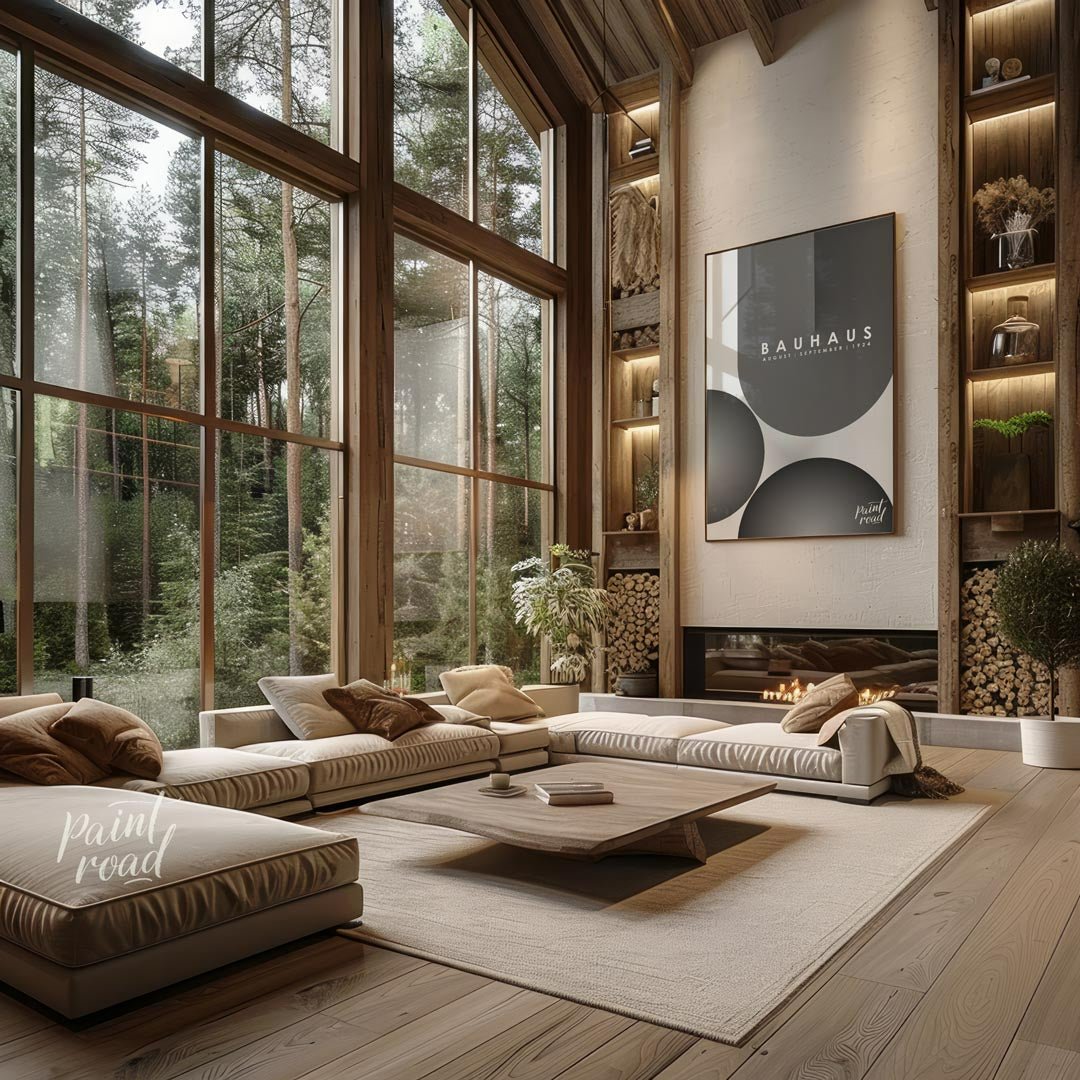 This powerful Bauhaus-inspired poster features an impactful composition of large, overlapping circu… for living room