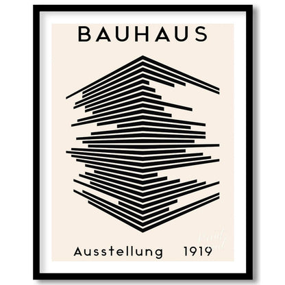 This iconic poster, "Bauhaus Ausstellung 1919," embodies the core principles of the Bauhaus movemen… for room