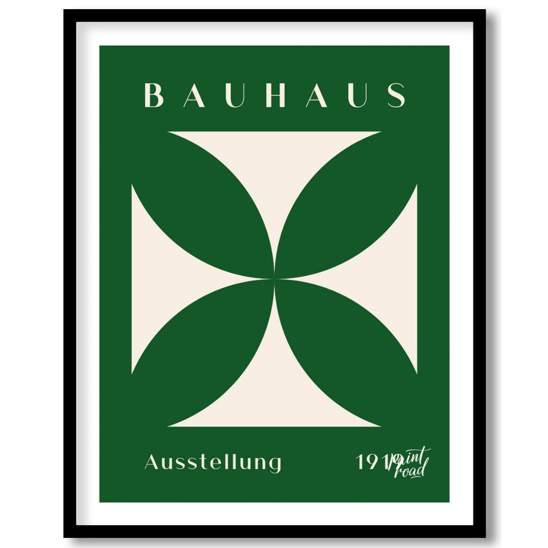 This striking Bauhaus poster, "Bauhaus Ausstellung Cross," features a bold, cream-colored geometric… for house