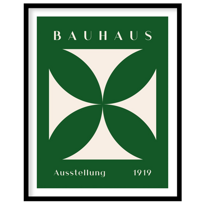 This striking Bauhaus poster, "Bauhaus Ausstellung Cross," features a bold, cream-colored geometric… for house