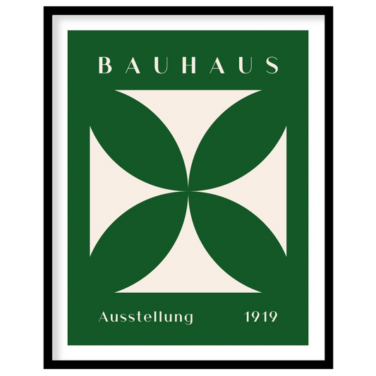 This striking Bauhaus poster, "Bauhaus Ausstellung Cross," features a bold, cream-colored geometric… for house