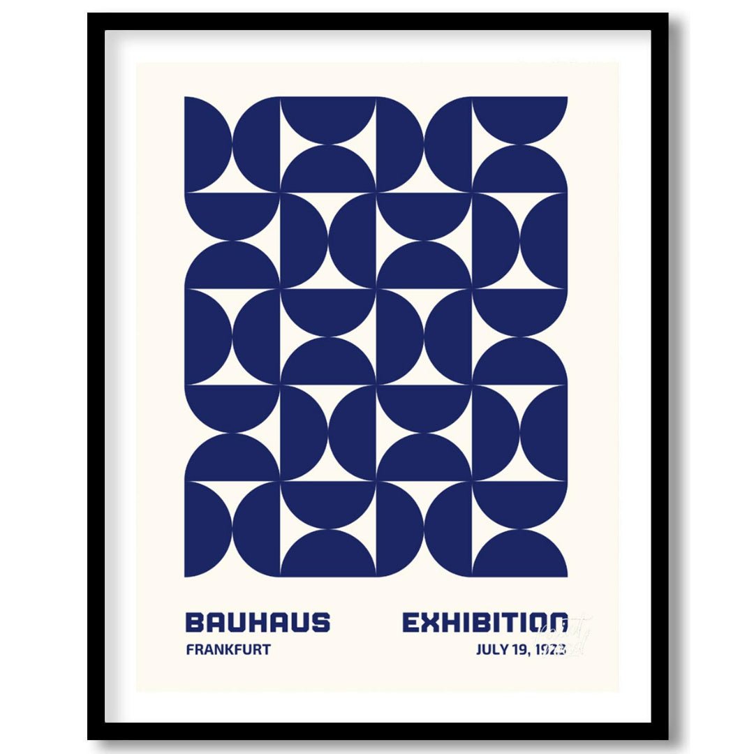 This Bauhaus-inspired poster features a captivating grid pattern composed of interlocking quarter-c… for abode