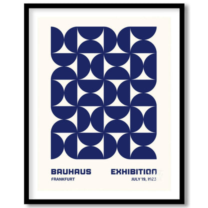 This Bauhaus-inspired poster features a captivating grid pattern composed of interlocking quarter-c… for abode