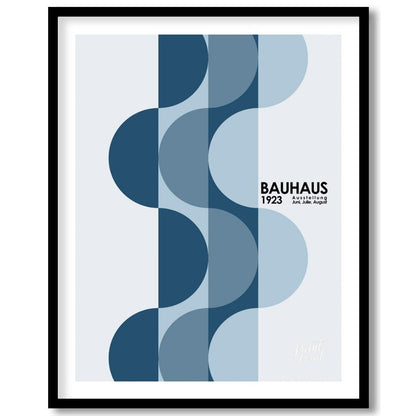 Bauhaus Cascading Blue Circles Painting available online at Paintroad showing 1923 exhibition abstract waves and art history
