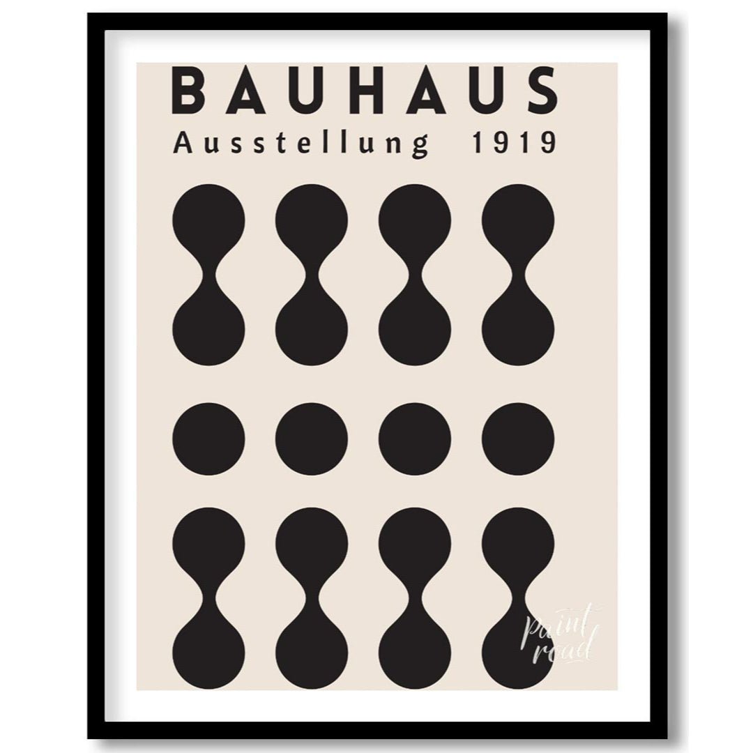 This poster, titled "BAUHAUS Ausstellung 1919," is a prime example of the iconic Bauhaus design phi… for room