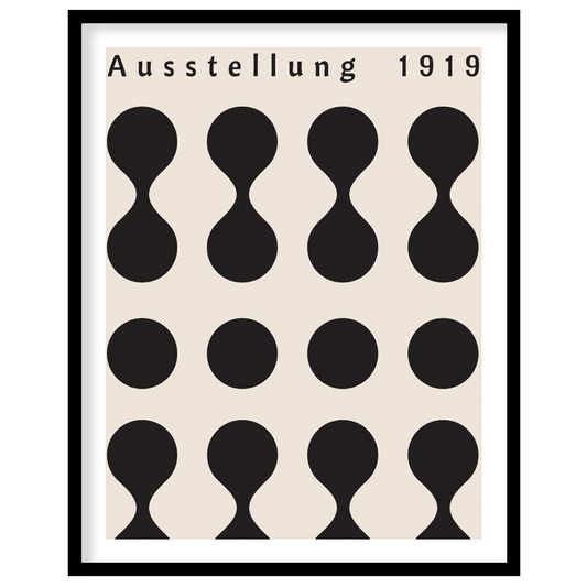 This poster, titled "BAUHAUS Ausstellung 1919," is a prime example of the iconic Bauhaus design phi… for room