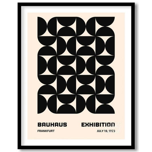 This striking poster is a quintessential example of Bauhaus design, showcasing a bold, interlocking… for sweet home