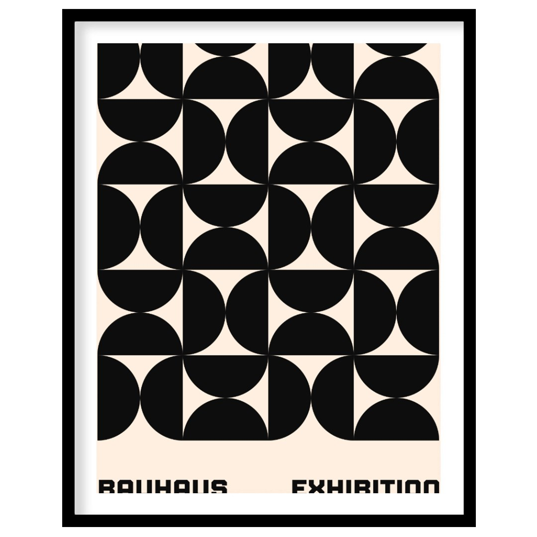 This striking poster is a quintessential example of Bauhaus design, showcasing a bold, interlocking… for sweet home