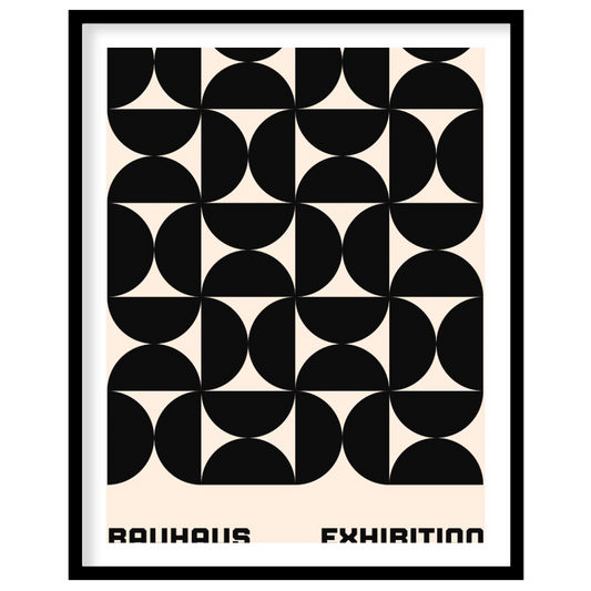 This striking poster is a quintessential example of Bauhaus design, showcasing a bold, interlocking… for sweet home