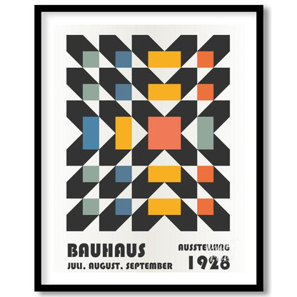 This captivating Bauhaus poster features a complex yet harmonious geometric pattern, resembling a w… for lovely house