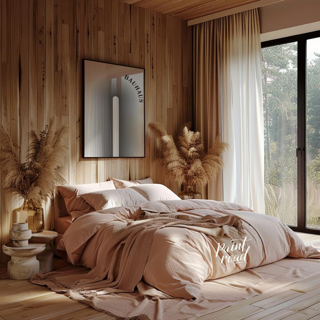 This Bauhaus-inspired piece features a striking central arch, composed of concentric bands in a gra… for bedroom